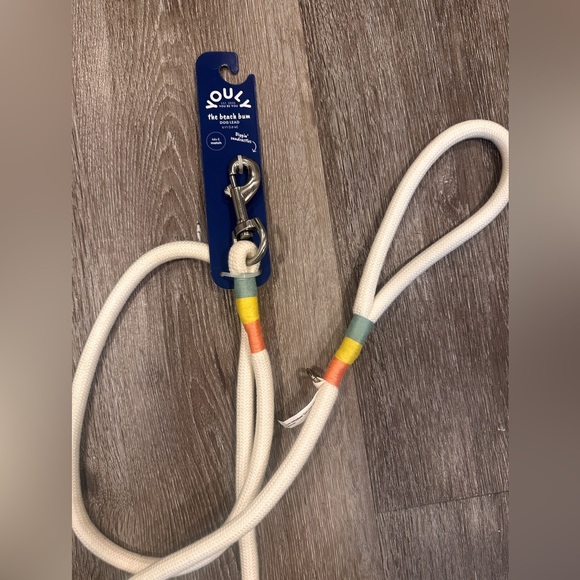 YOULY The Beach Bum Dog Leash- 6 feet Long.  Cream with Colorful Accents NEW - Picture 4 of 5